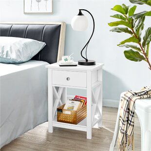 Low profile white deals nightstand